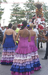 Image showing Beautiful women of Spain folk group. dancers