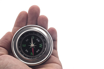 Image showing compass on hand