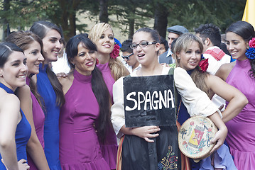 Image showing Beautiful women of Spain folk group. dancers