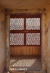 Image showing ornament lattice window in india