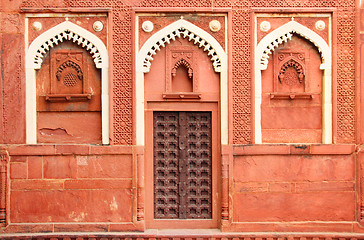 Image showing building fragment with door in India