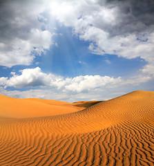 Image showing cloudy evening desert landscape