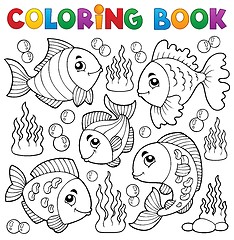 Image showing Coloring book various fish theme 1