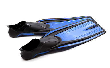 Image showing Blue swim fins