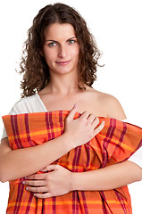 Image showing Woman Holding Pillow