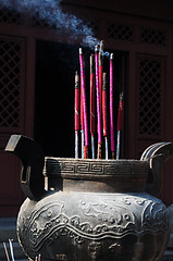 Image showing Burning incense sticks