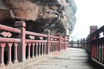 Image showing Tour road under cliff