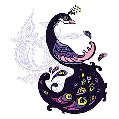 Image showing Peacock. Decorative Vector illustration.