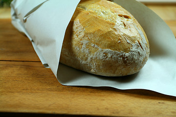 Image showing Baked bread in paper