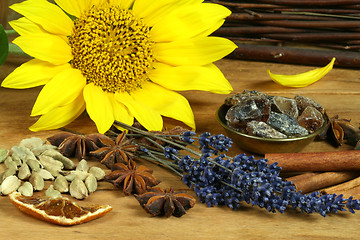 Image showing Spice and flower composition