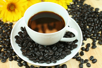 Image showing Black coffee with reflection