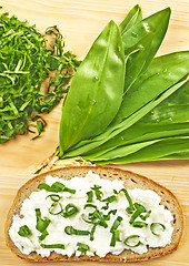 Image showing bread with wild garlic and gourd