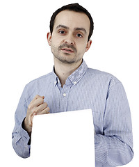 Image showing Man holding a paper