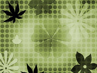 Image showing Flowers & Leafs - background