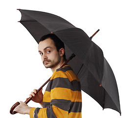 Image showing Man with umbrella