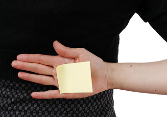 Image showing Woman and post it