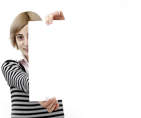 Image showing Woman holding a paper