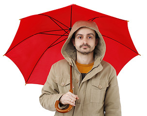 Image showing Man with umbrella