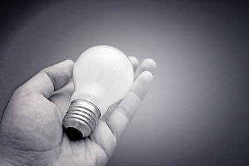 Image showing Background with lit lightbulb