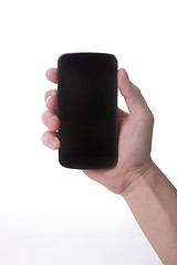 Image showing Hand Holding a Touch Smart Mobile Phone