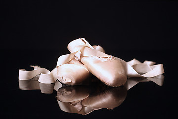 Image showing Lightpainted Pair of Ballet Pointe Shoes
