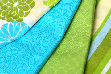 Image showing Blue and Green Colorful Palette of Fabric