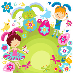 Image showing boy and girl celebrating easter