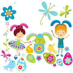 Image showing boy and girl in bunny costume