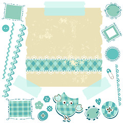 Image showing blue scrapbook kit