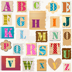 Image showing textured alphabet