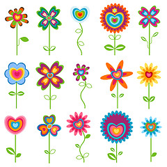 Image showing love retro flowers