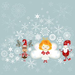 Image showing santa, angel and reindeer