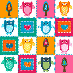 Image showing stitched owls