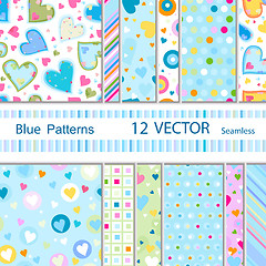 Image showing seamless blue patterns