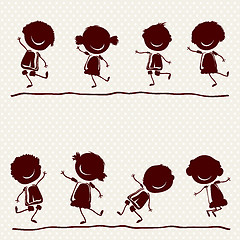 Image showing happy children silhouettes 