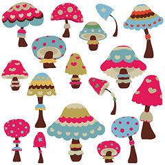 Image showing colorful mushrooms