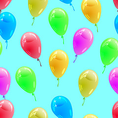 Image showing Background with glossy multicolored balloons. . Seamless wallpap