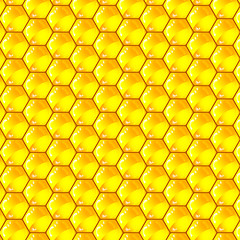 Image showing Golden  cells of a honeycomb pattern. Vector illustration.