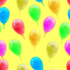 Image showing Background with glossy multicolored balloons. . Seamless wallpap