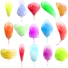 Image showing Background with glossy multicolored balloons. Vector illustratio