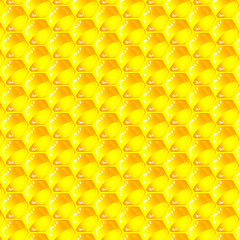 Image showing Golden  cells of a honeycomb pattern. Vector illustration.