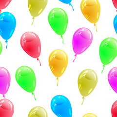 Image showing Background with glossy multicolored balloons. . Seamless wallpap