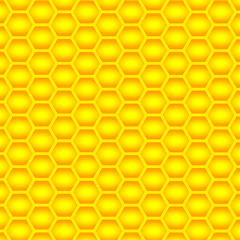 Image showing Golden  cells of a honeycomb pattern. Vector illustration.