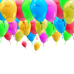 Image showing Background with glossy multicolored balloons. Vector illustratio