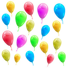 Image showing Background with glossy multicolored balloons. Vector illustratio