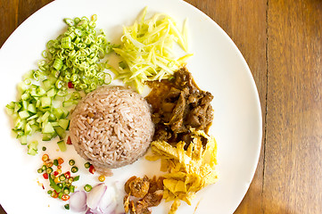 Image showing Rice Mixed with Shrimp Paste