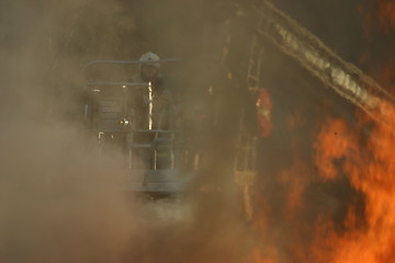 Image showing Fireman at work