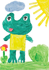 Image showing childrens drawings - frog