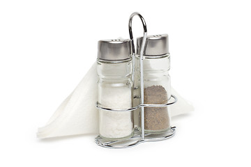 Image showing Salt and pepper shaker on a white