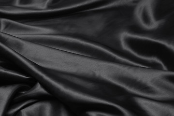 Image showing luxurious black satin background close up